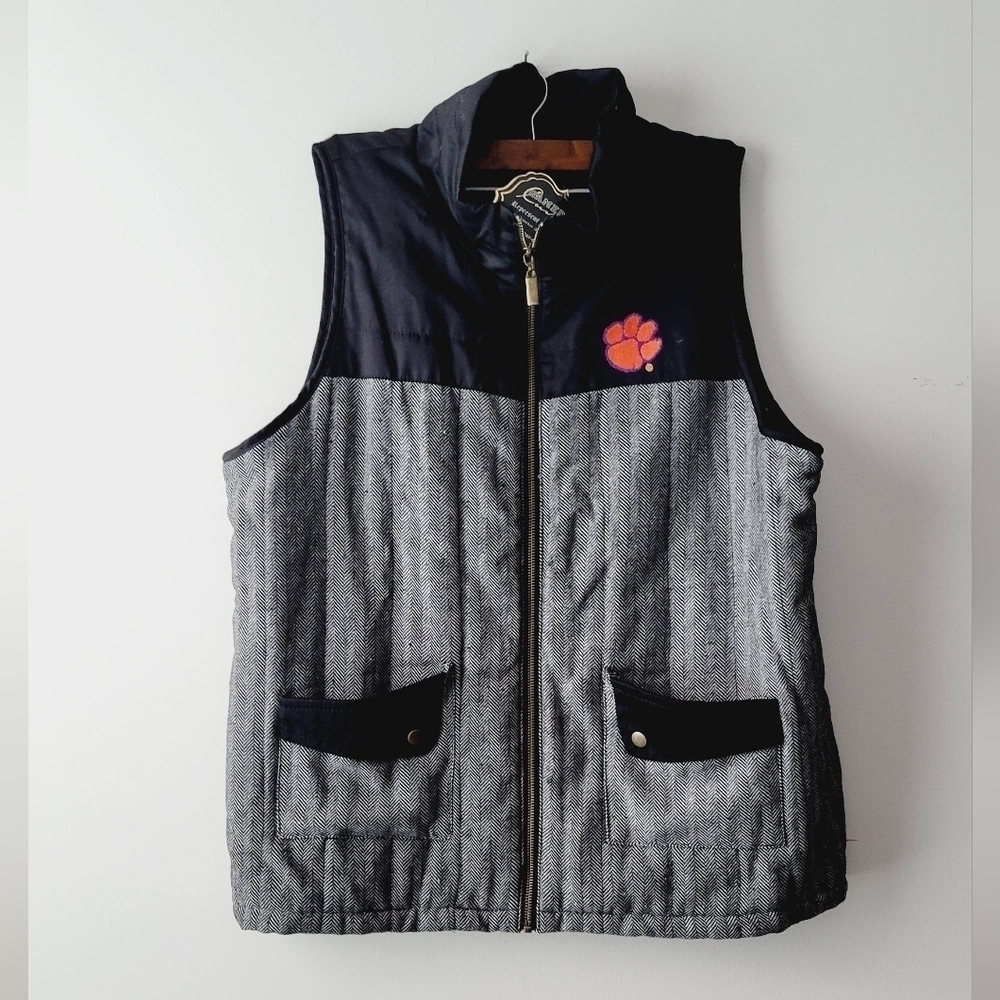 NWT Gameday Clemson zip up vest color gray and black size‎ XXL